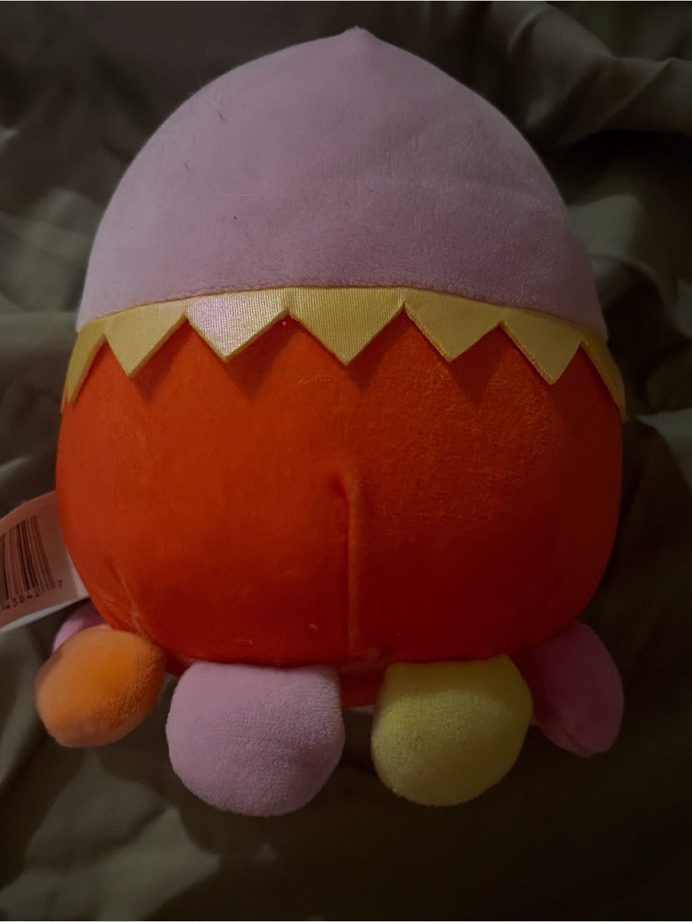 Plush Octopus Egg Toy in Pink, Orange & Yellow